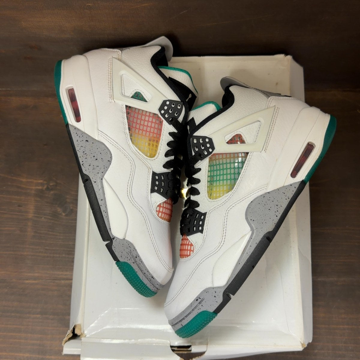 Jordan 4 Retro Lucid Green Rasta (Women's) - Image 2