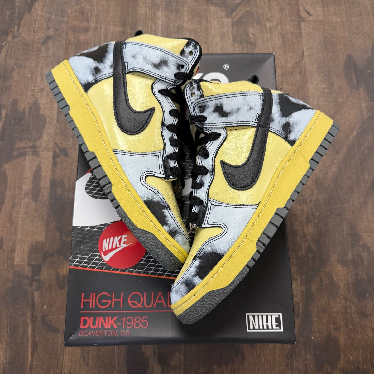 Nike Dunk High 1985 Black Acid Wash - Image 1