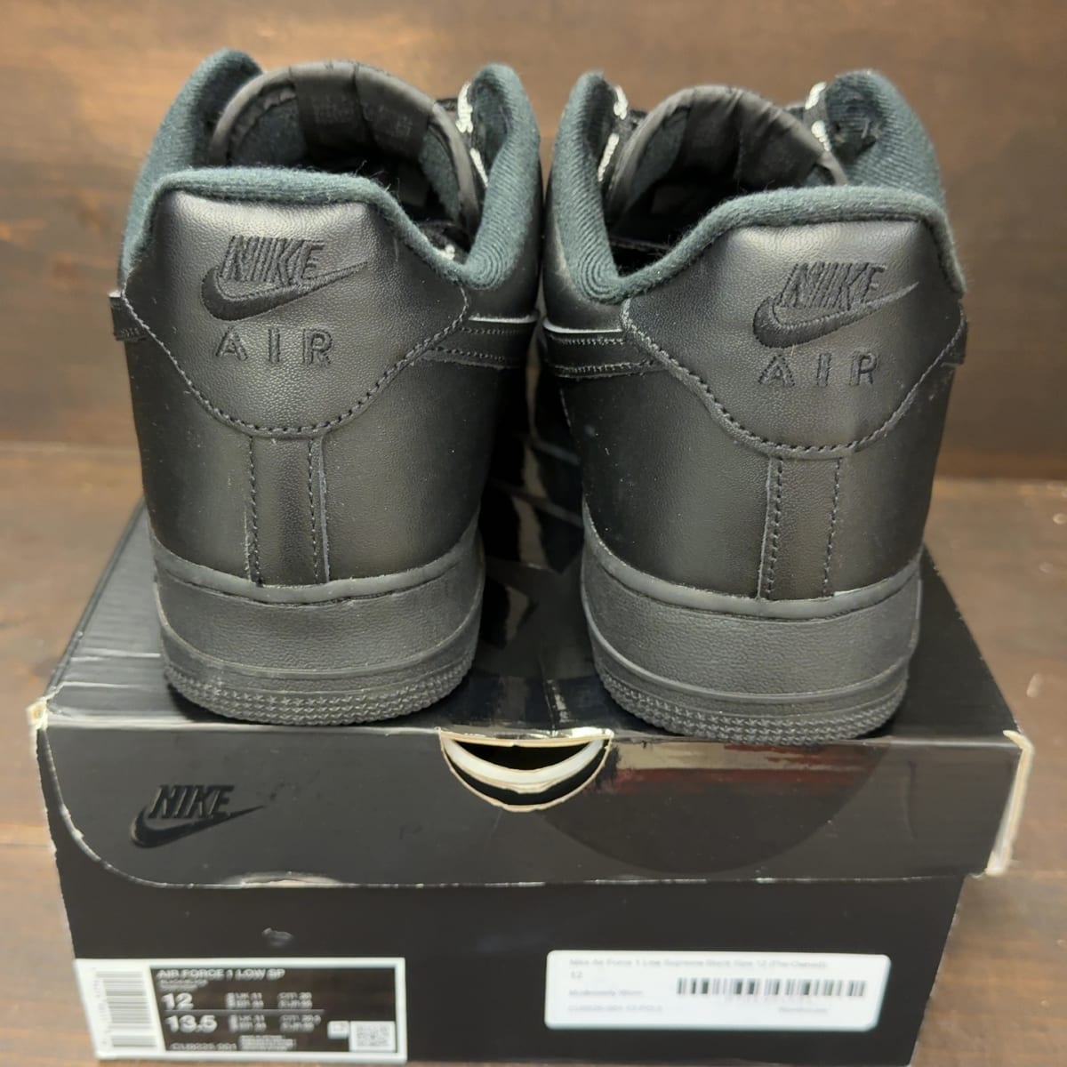 Nike Air Force 1 Low Supreme Black Size 12 (Pre-Owned) - aux