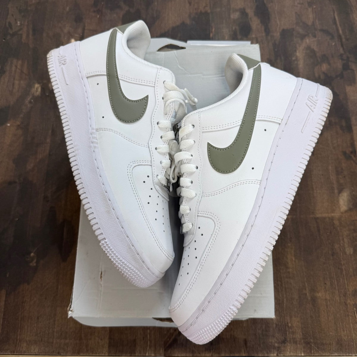 Nike Air Force 1 Low '07 White Neutral Olive Size 11 (Pre-Owned) - Image 1