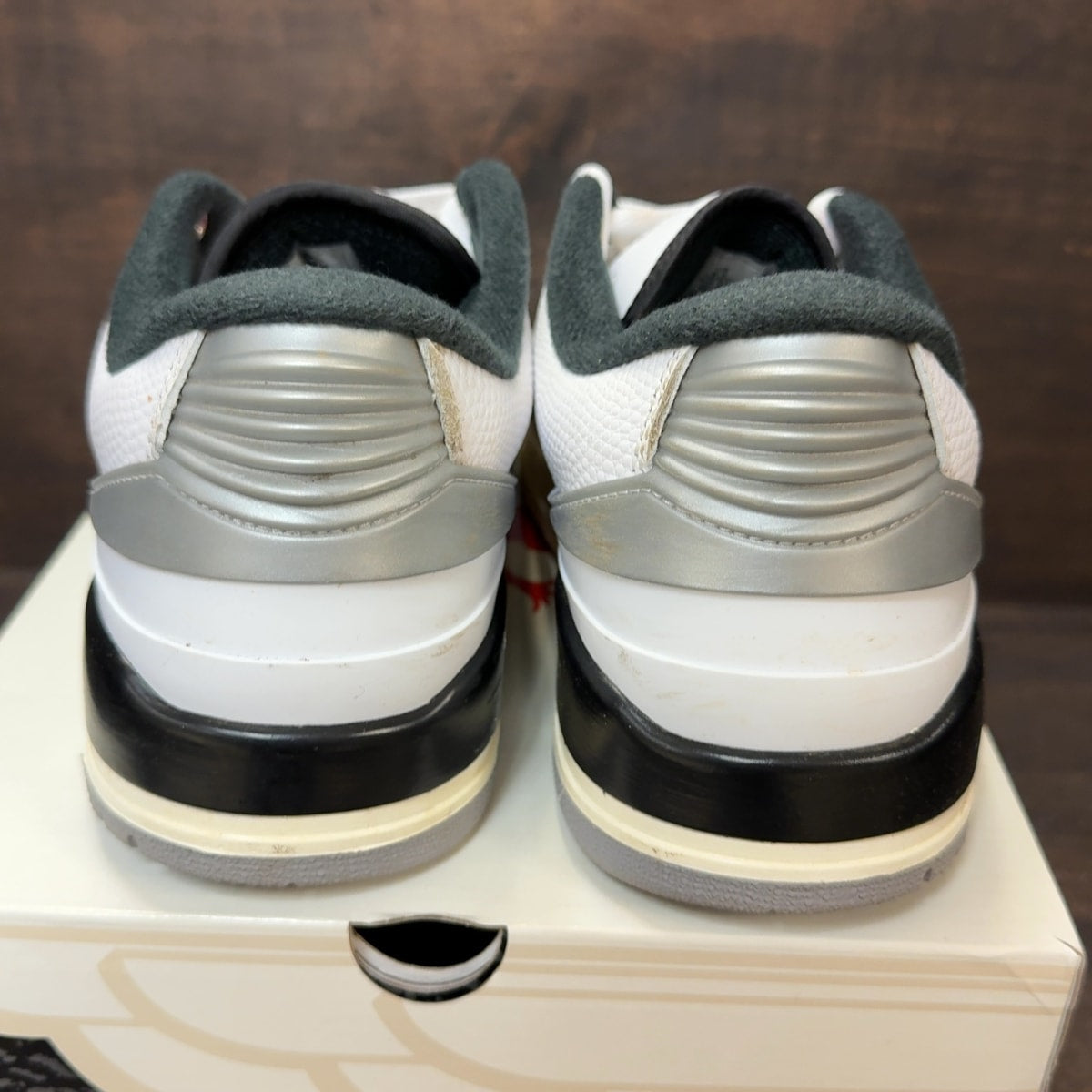 Jordan 2/3 White Black Metallic Silver - Image 5