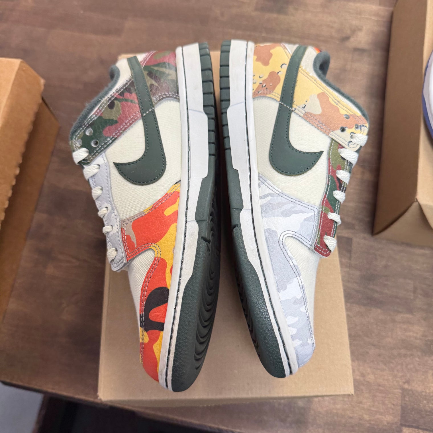 Sail Multi-Camo Dunk Low SE (USED, No Box)