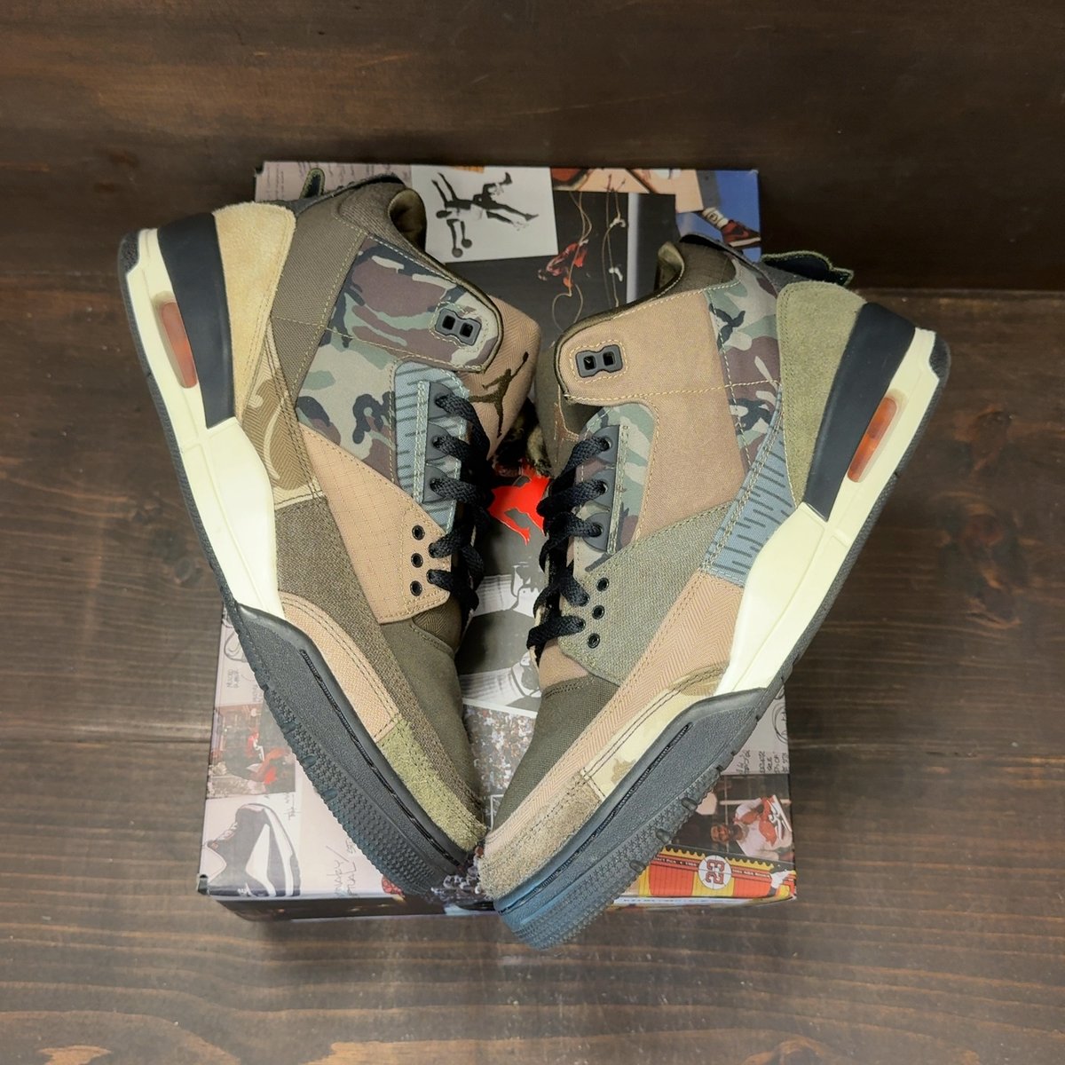 Jordan 3 Retro Patchwork Camo Size 12 (Pre-Owned) - back