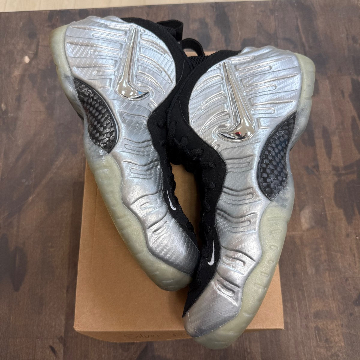 Nike Air Foamposite Pro Silver Surfer Size 13 (Pre-Owned) - Image 1