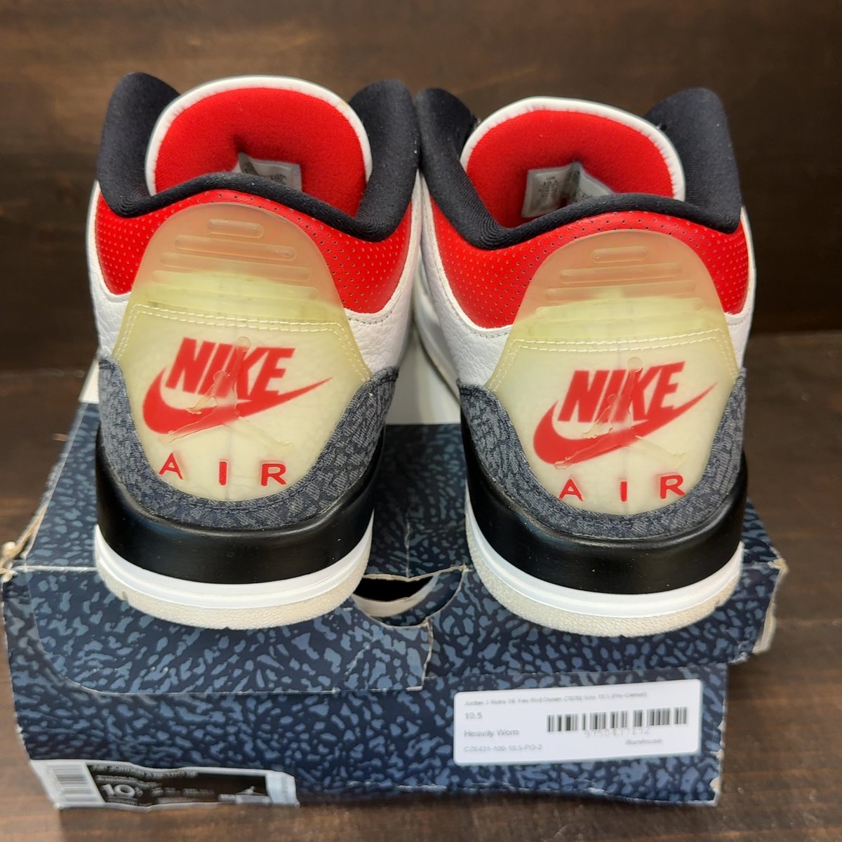 Jordan 3 Retro SE Fire Red Denim (2020) Size 10.5 (Pre-Owned) - aux