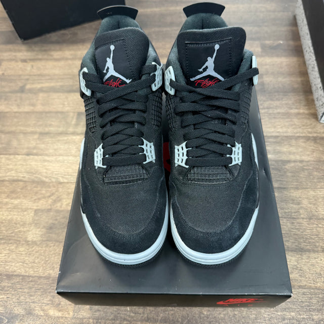 Black Canvas Jordan 4 (USED, Replacement Box)