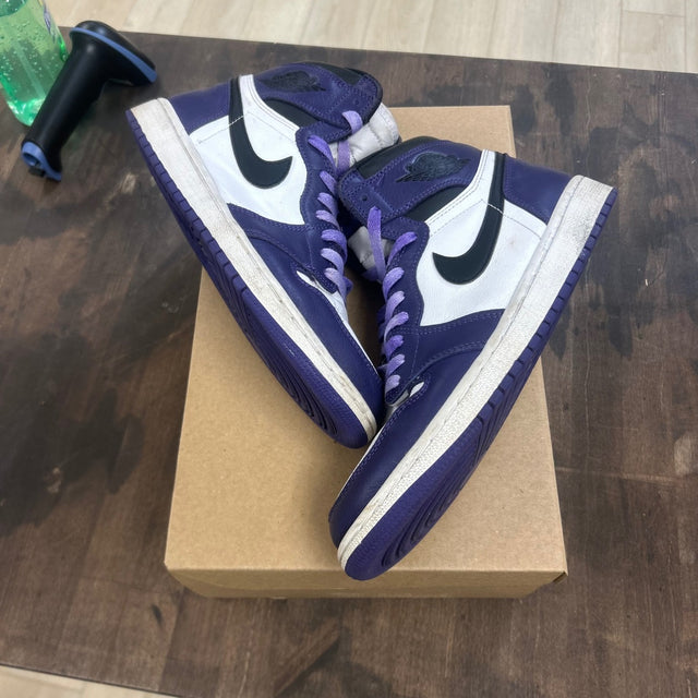 Jordan 1 Retro High Court Purple White Size 9 (Pre-Owned) - Image 1