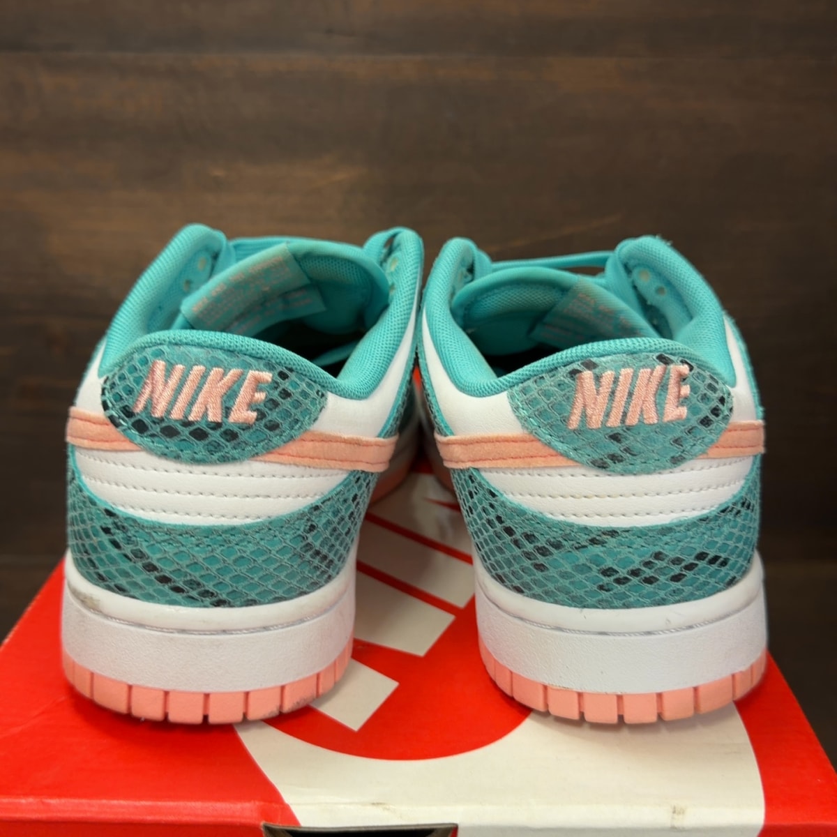 Nike Dunk Low Snakeskin Washed Teal Bleached Coral - Image 4