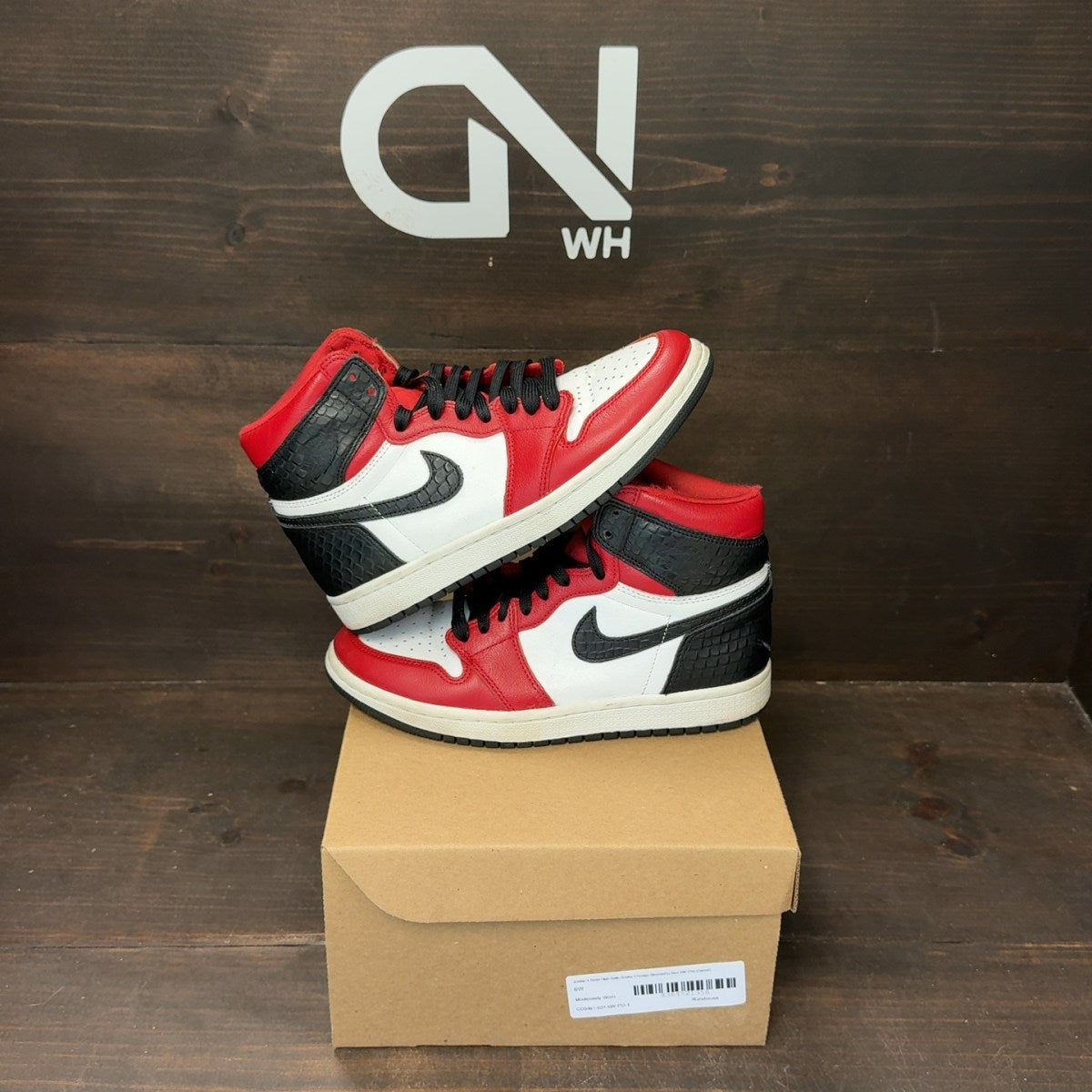 Jordan 1 Retro High Satin Snake Chicago (Women's) Size 6W (Pre-Owned) - Image 1