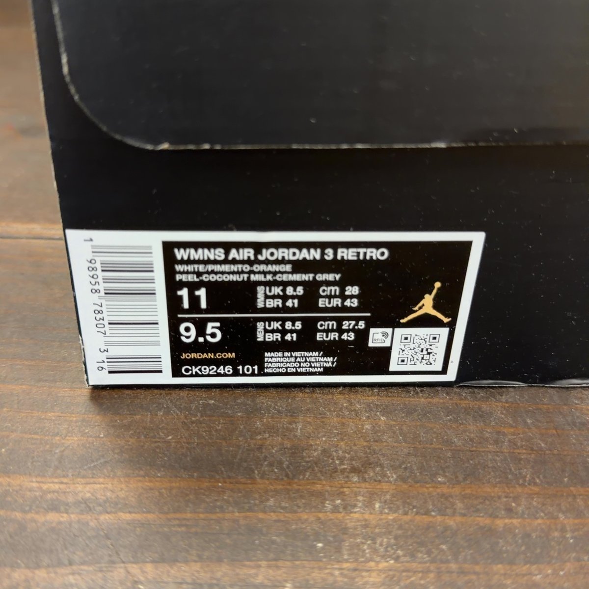 Jordan 3 Retro Orange Citrus (Women's) Size 11W (Pre-Owned) - aux