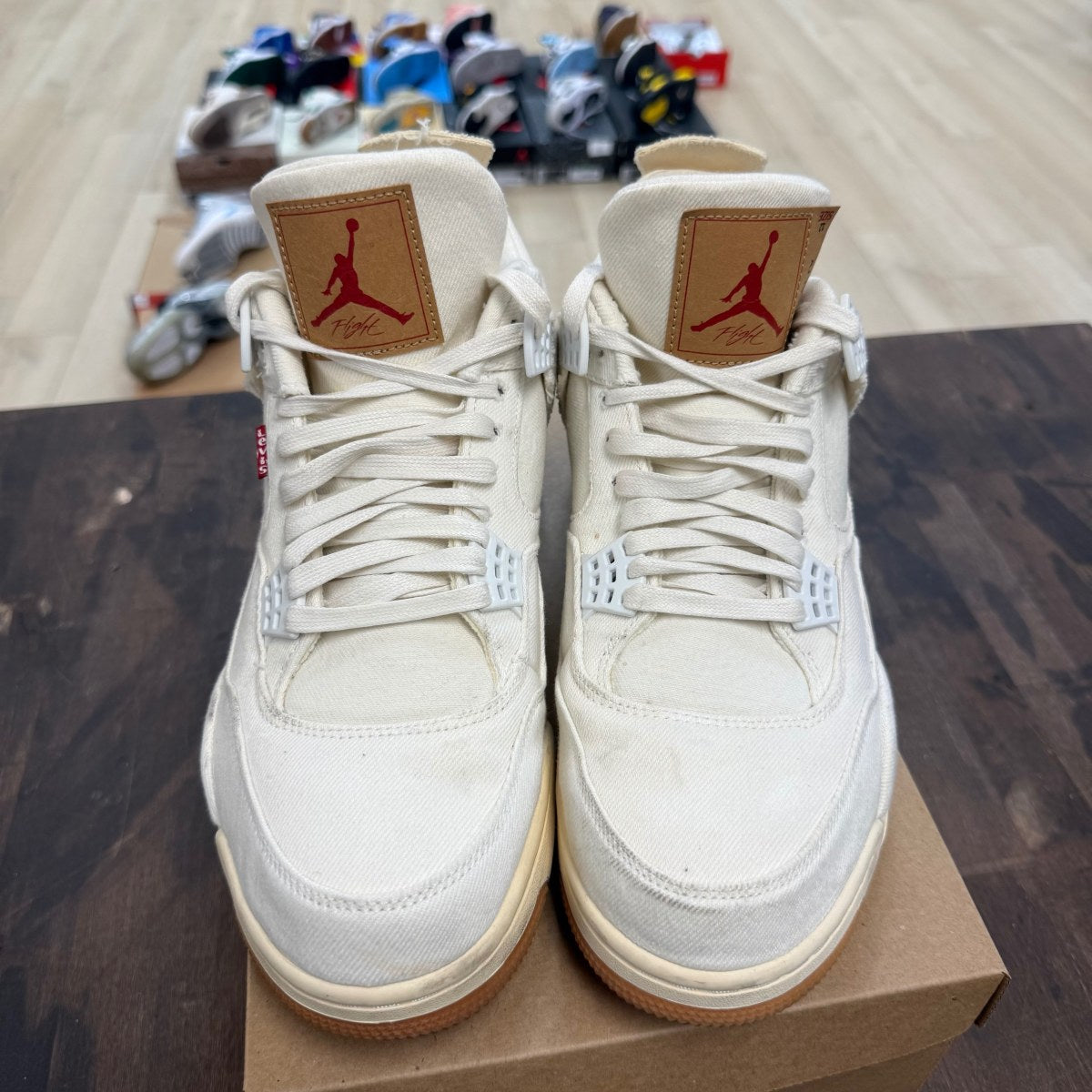 Jordan 4 Retro Levi's Denim (Tag with Levi's Logo) Size 12 (Pre-Owned) - Image 2
