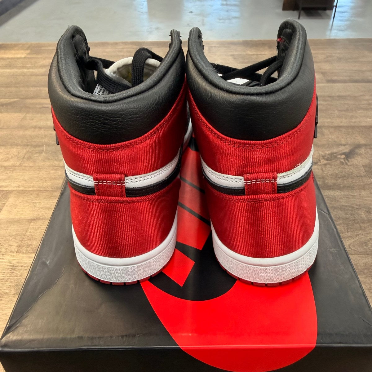 Jordan 1 Retro High Satin Black Toe (Women's) - Image 4
