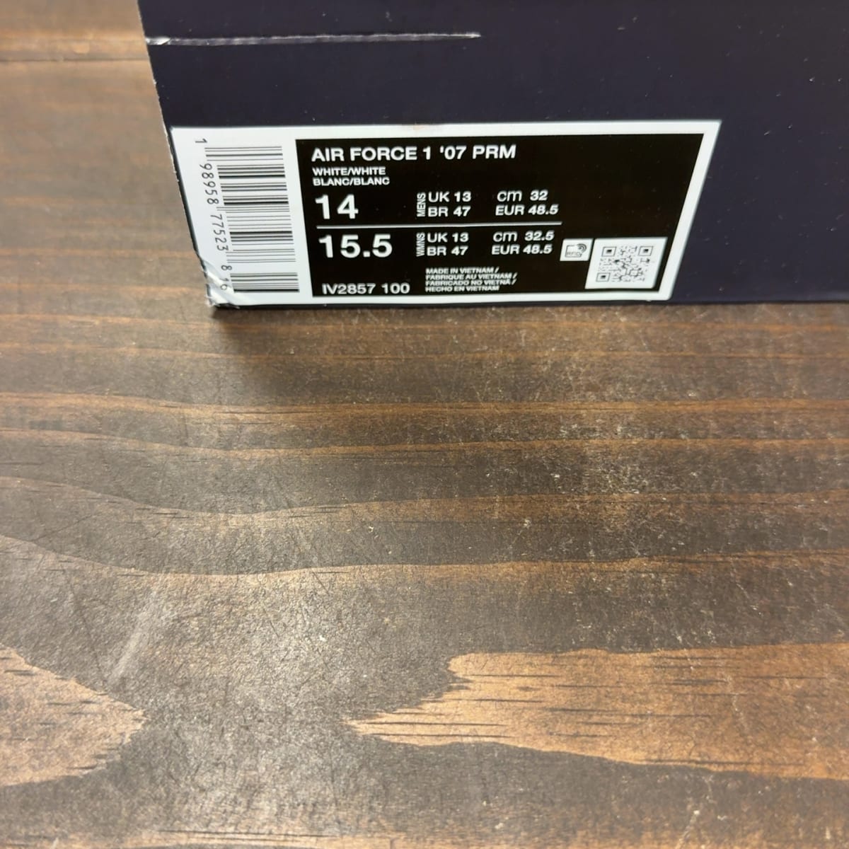 Nike Air Force 1 Low '07 Premium White Patent Size 14 (Pre-Owned) - aux