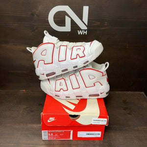 Nike Air More Uptempo White Varsity Red Outline Size 9.5 (Pre-Owned) - front