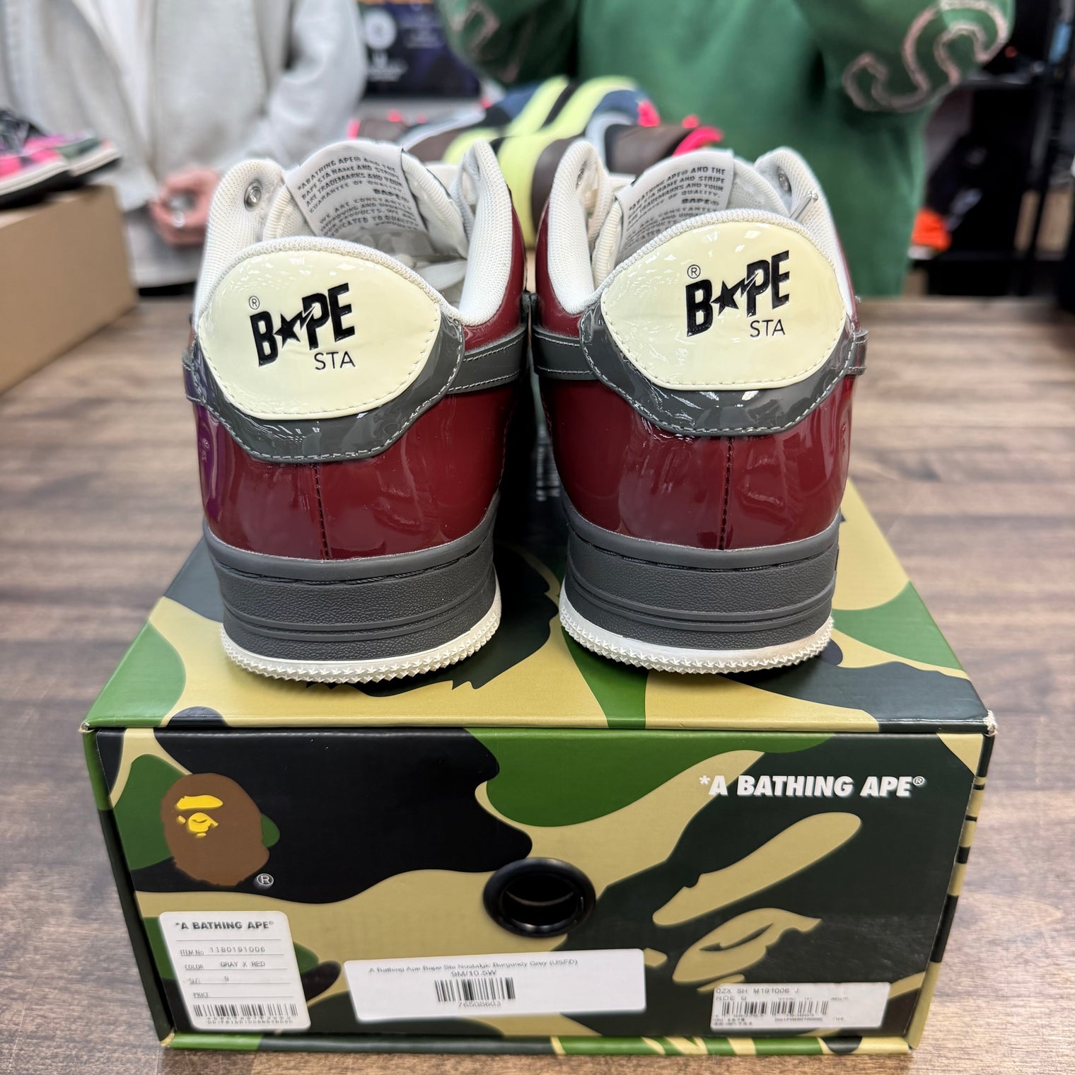 A Bathing Ape Bape Sta Nostalgic Burgundy Grey (USED)