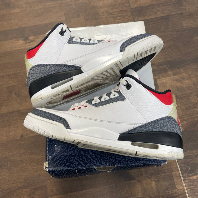 Denim Fire Red Jordan 3 (USED)