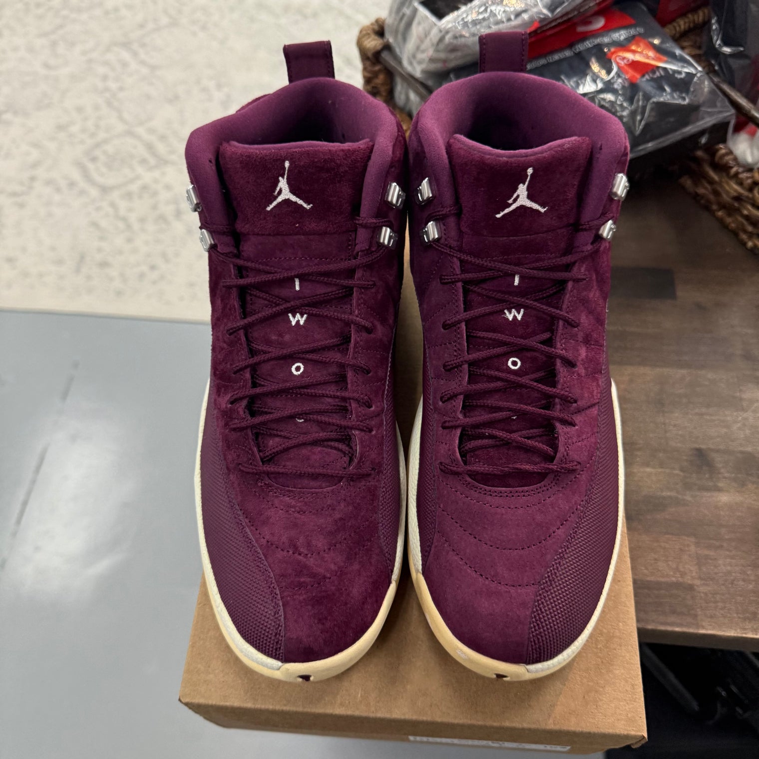 Burgundy Jordan 12 (Used, No Box)