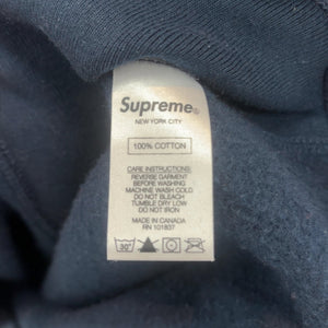 Supreme Classic Logo Hooded Sweatshirt Navy Size L (Pre-Owned) - Image 4