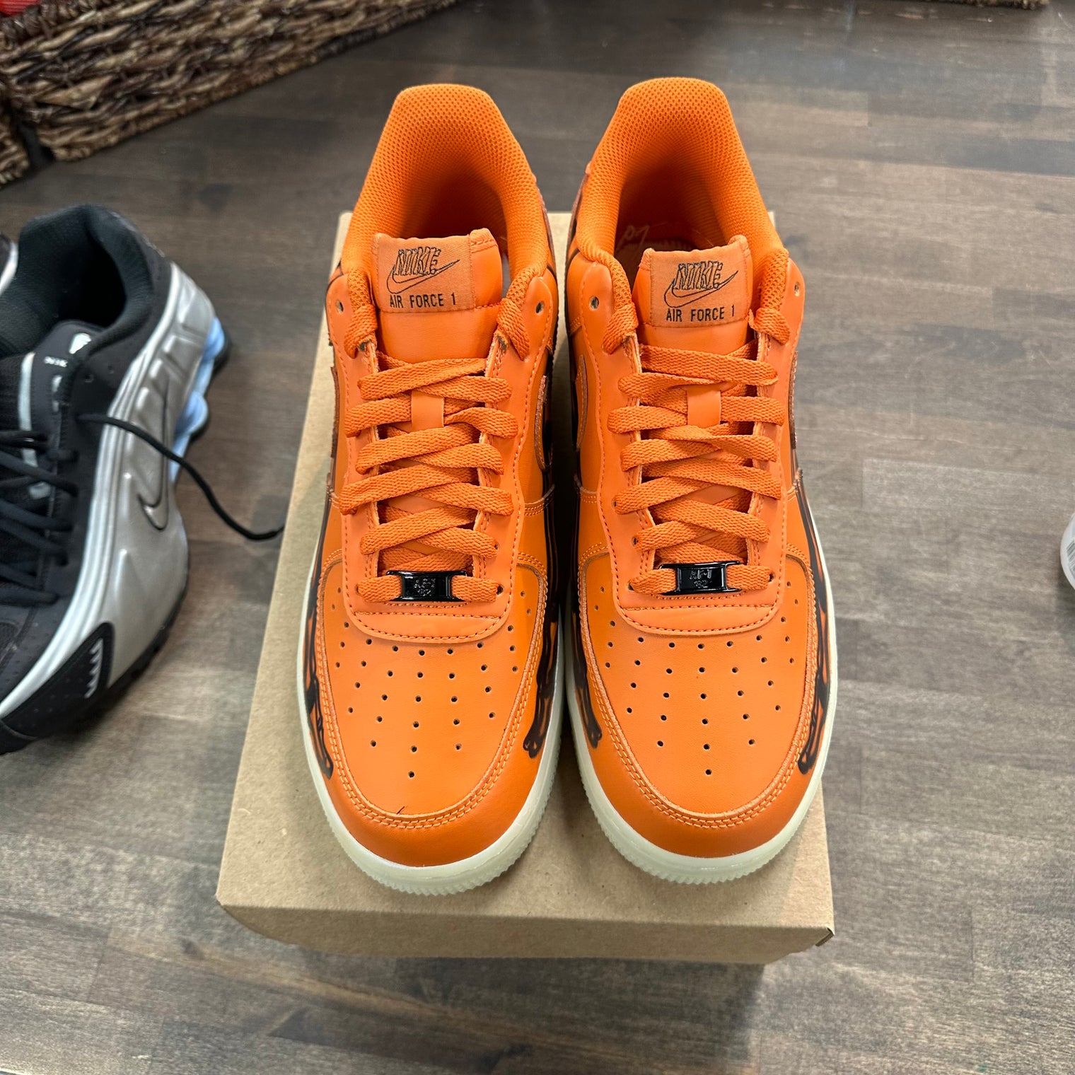 Nike Air Force 1 Low Orange Skeleton Halloween (2020) (US 10.5) (USED, No Insoles, No Box)