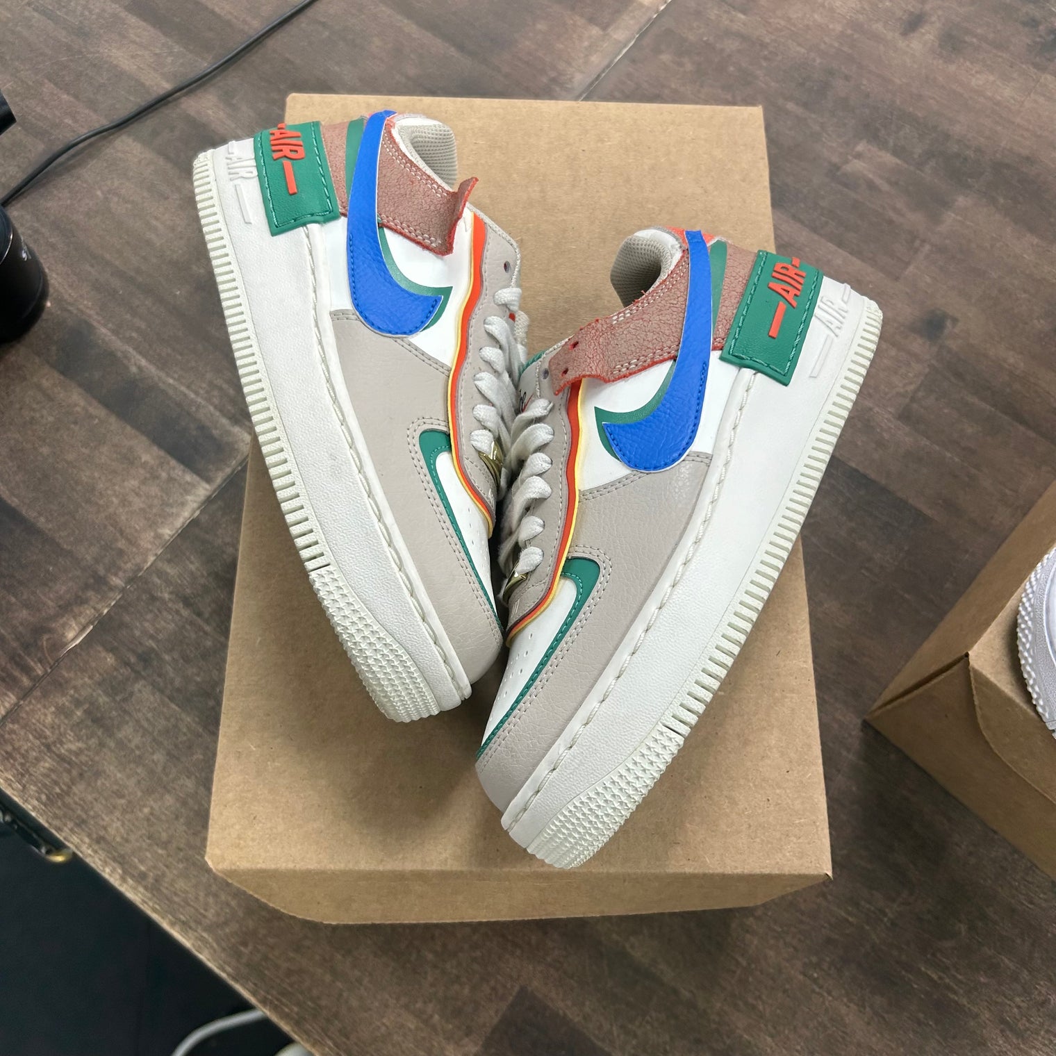 Nike Air Force 1 Low Shadow Sail Signal Blue Green (US 5.5W) (USED,No Box)