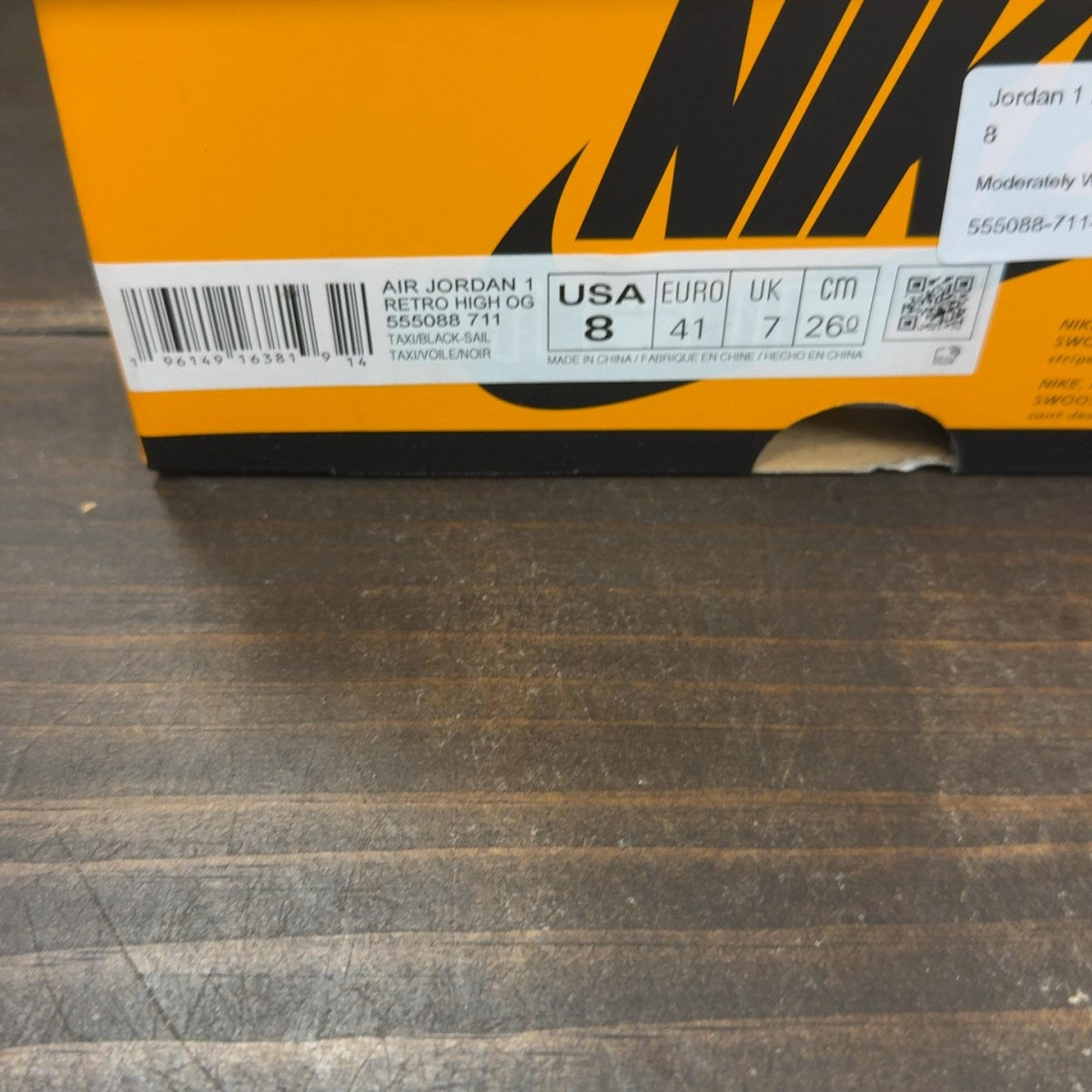 Jordan 1 Retro High OG Taxi Size 8 (Pre-Owned) - aux