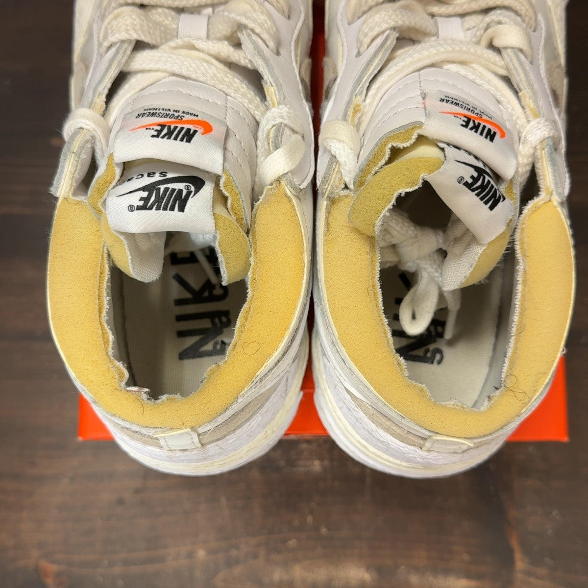 Nike Blazer Low sacai White Patent Leather Size 10.5 (Pre-Owned) - aux