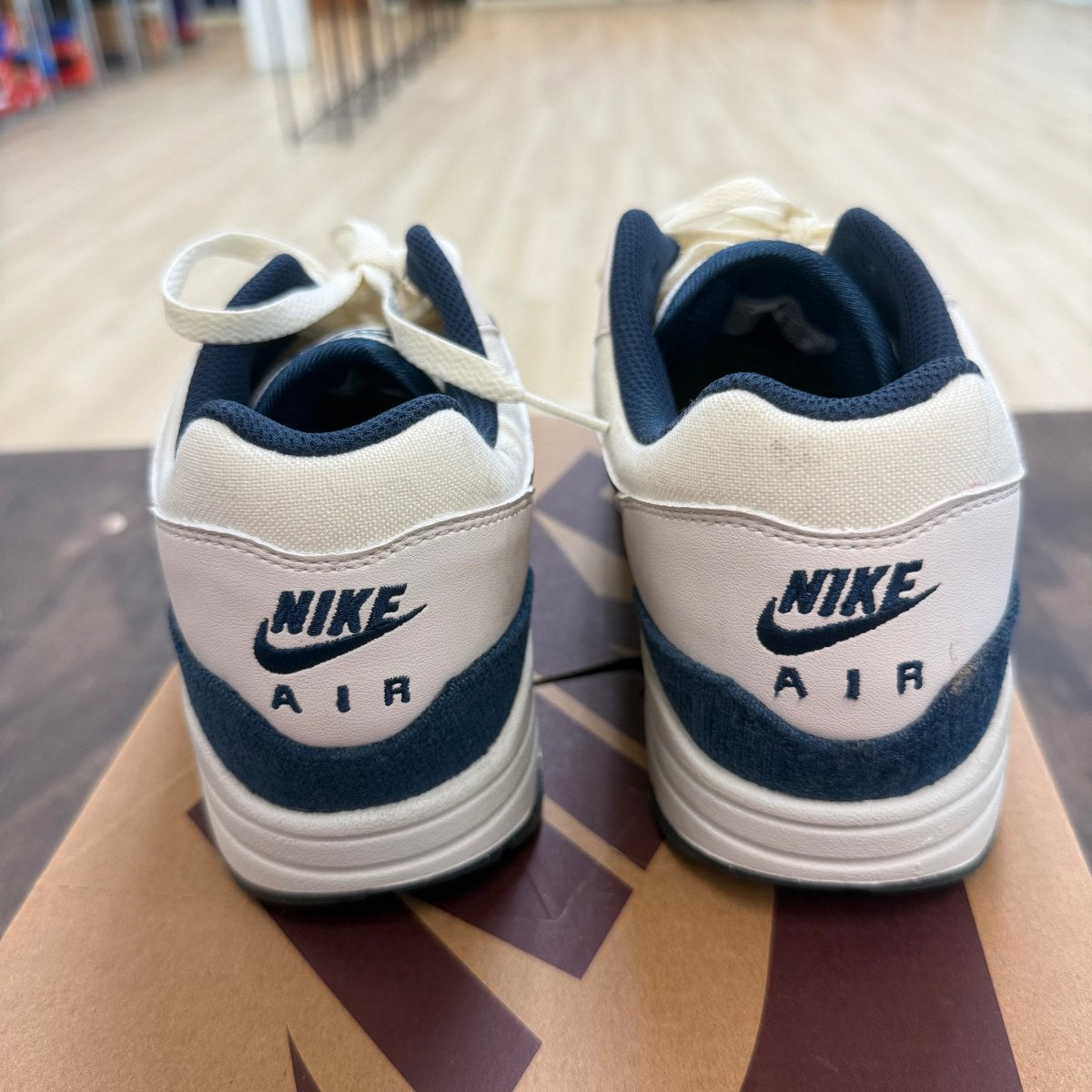 Nike Air Max 1 Coconut Milk Burgundy Crush Navy - Image 3