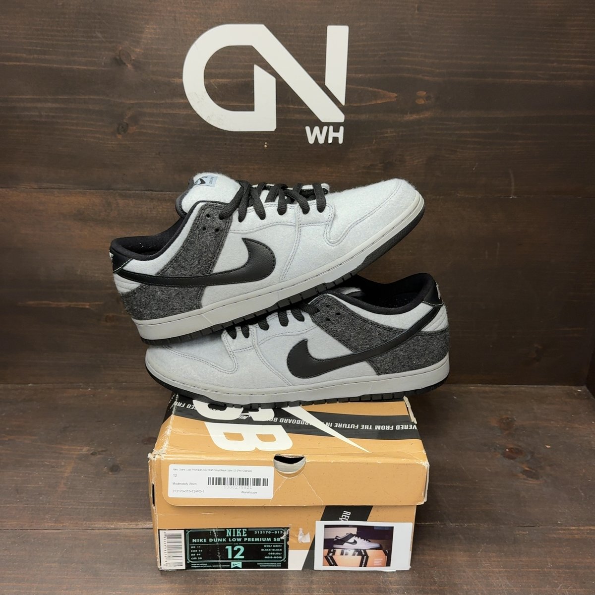 Nike Dunk Low Premium SB Wolf Grey/Black Size 12 (Pre-Owned) - front