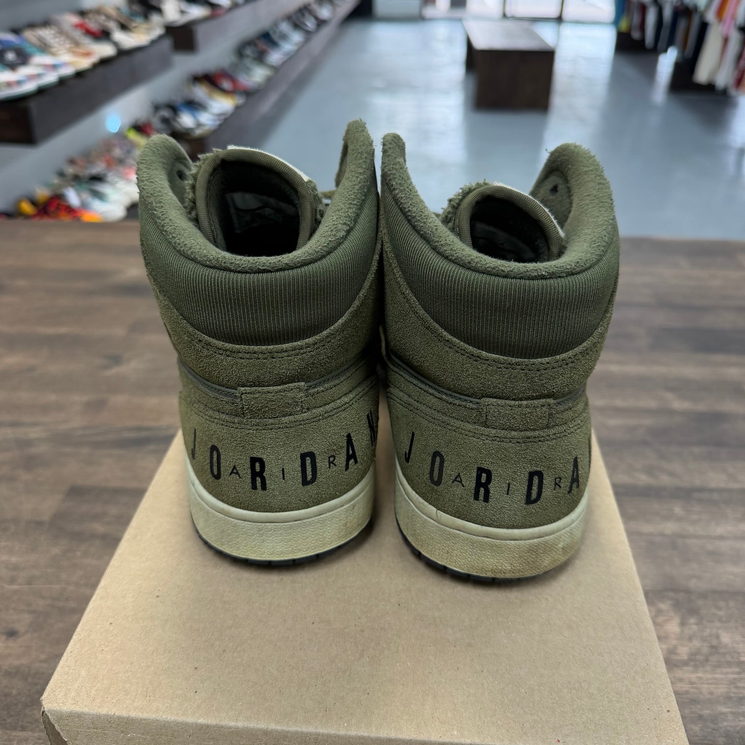 Olive Canvas Jordan 1 Mid (2018) (USED, No Box)