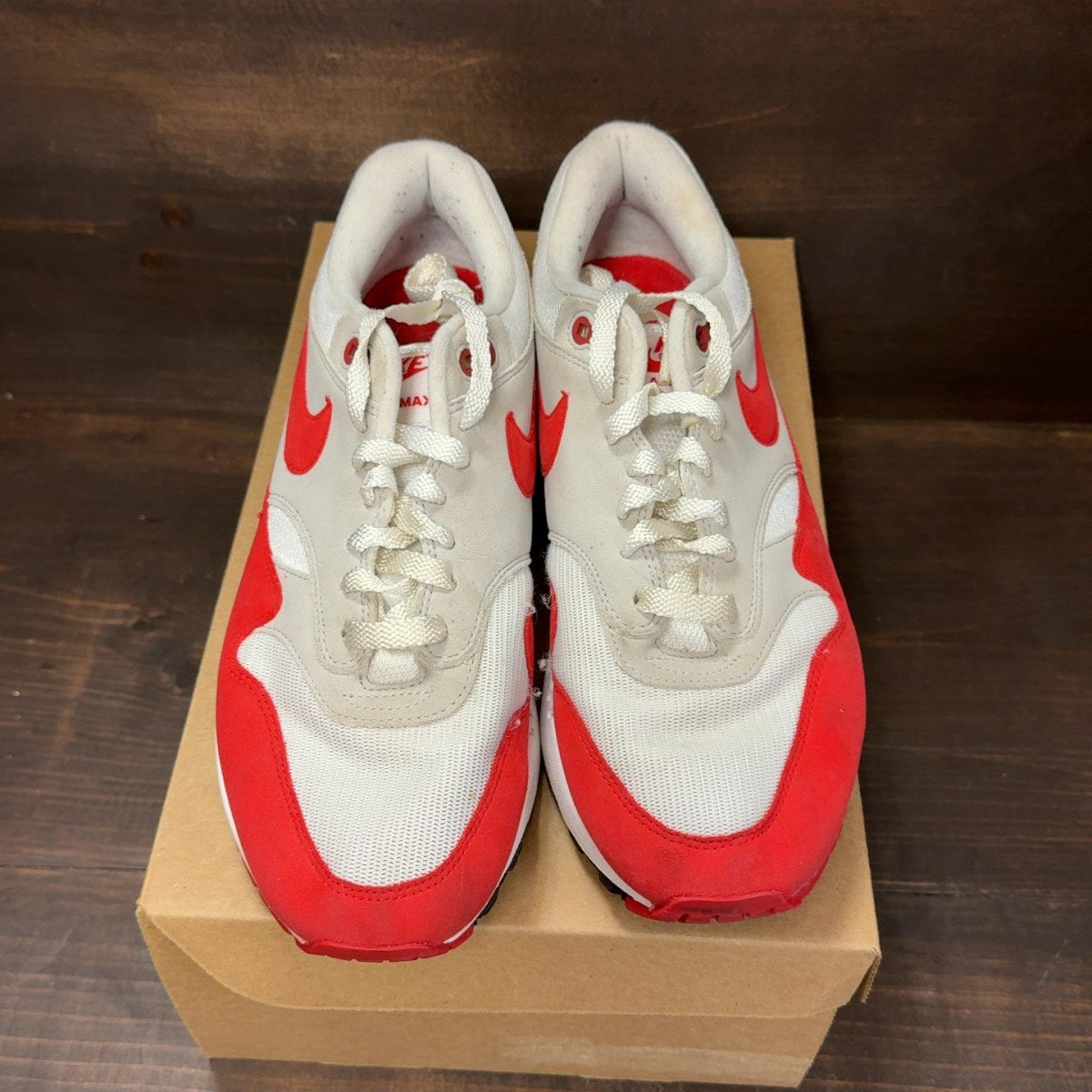 Nike Air Max 1 Anniversary Red (2017/2018 Restock Pair) Size 9.5 (Pre-Owned) - Image 3