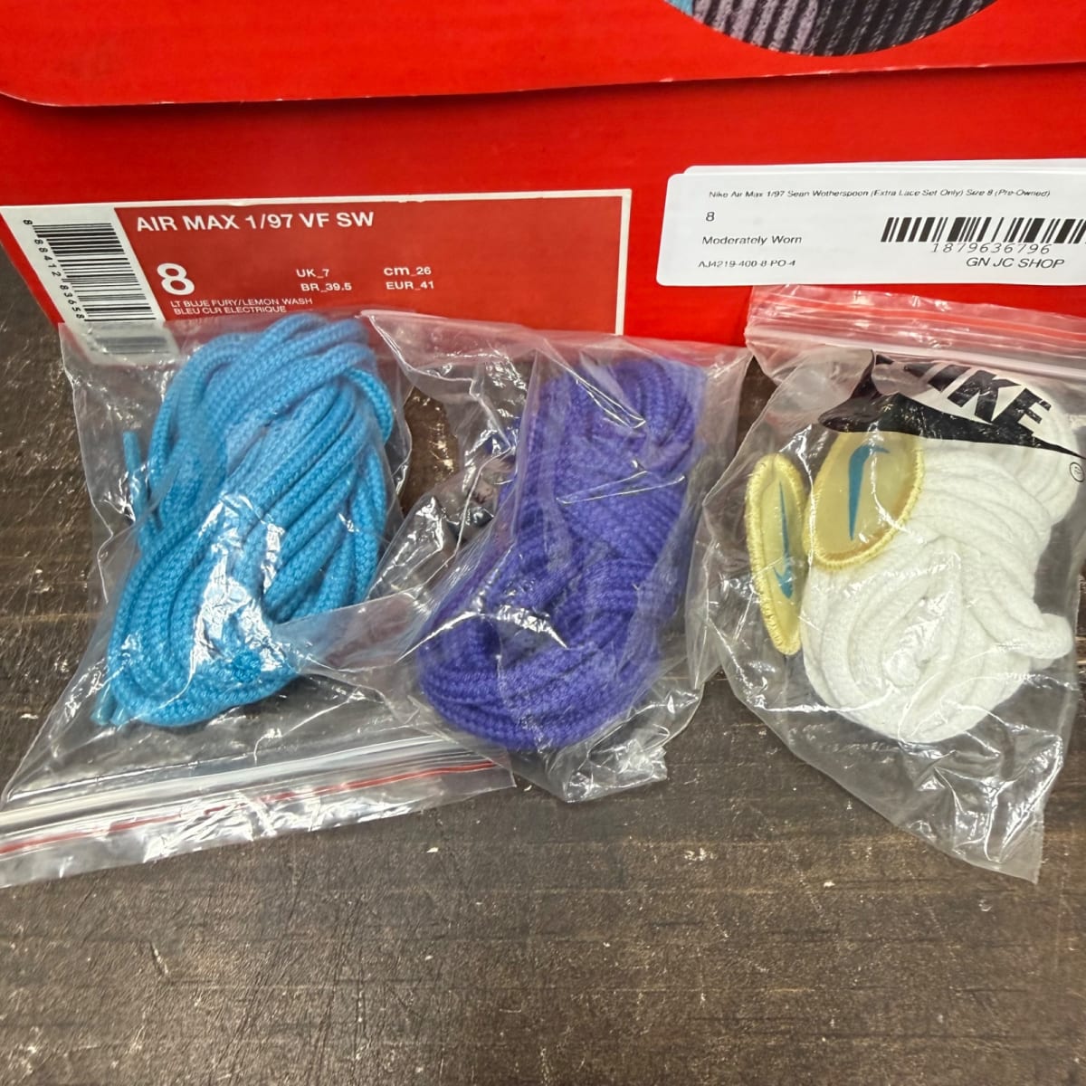 Nike Air Max 1/97 Sean Wotherspoon (Extra Lace Set Only) Size 8 (Pre-Owned) - aux