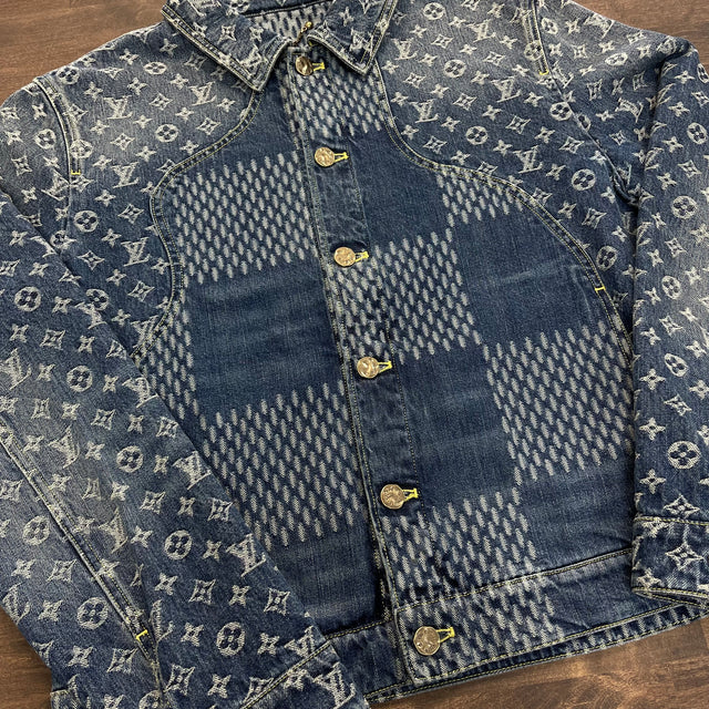 Louis Vuitton Nigo Monogram Denim Jacket Blue (Lightly Worn)
