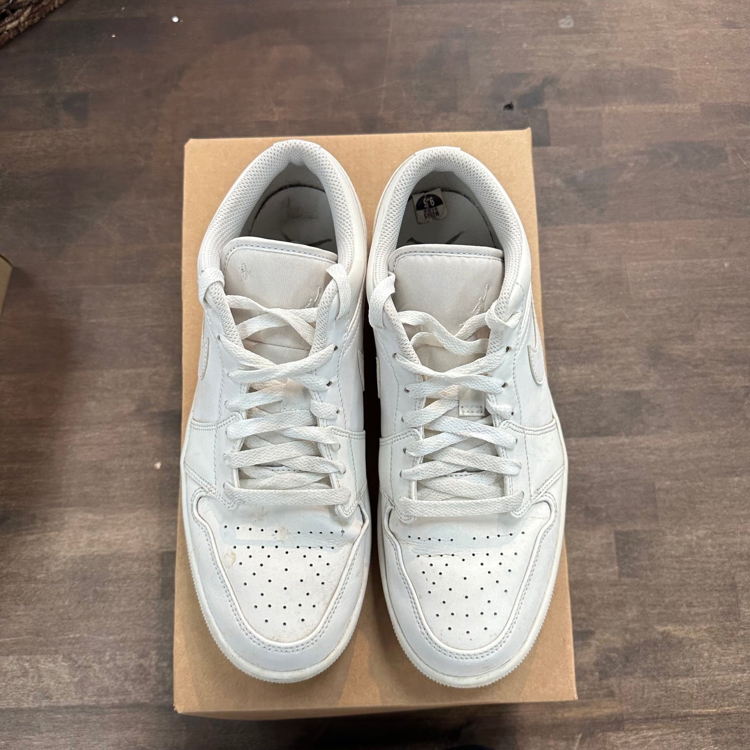 Triple White Jordan 1 Low (USED, No Box)