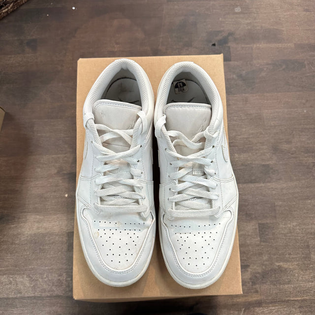 Triple White Jordan 1 Low (USED, No Box)