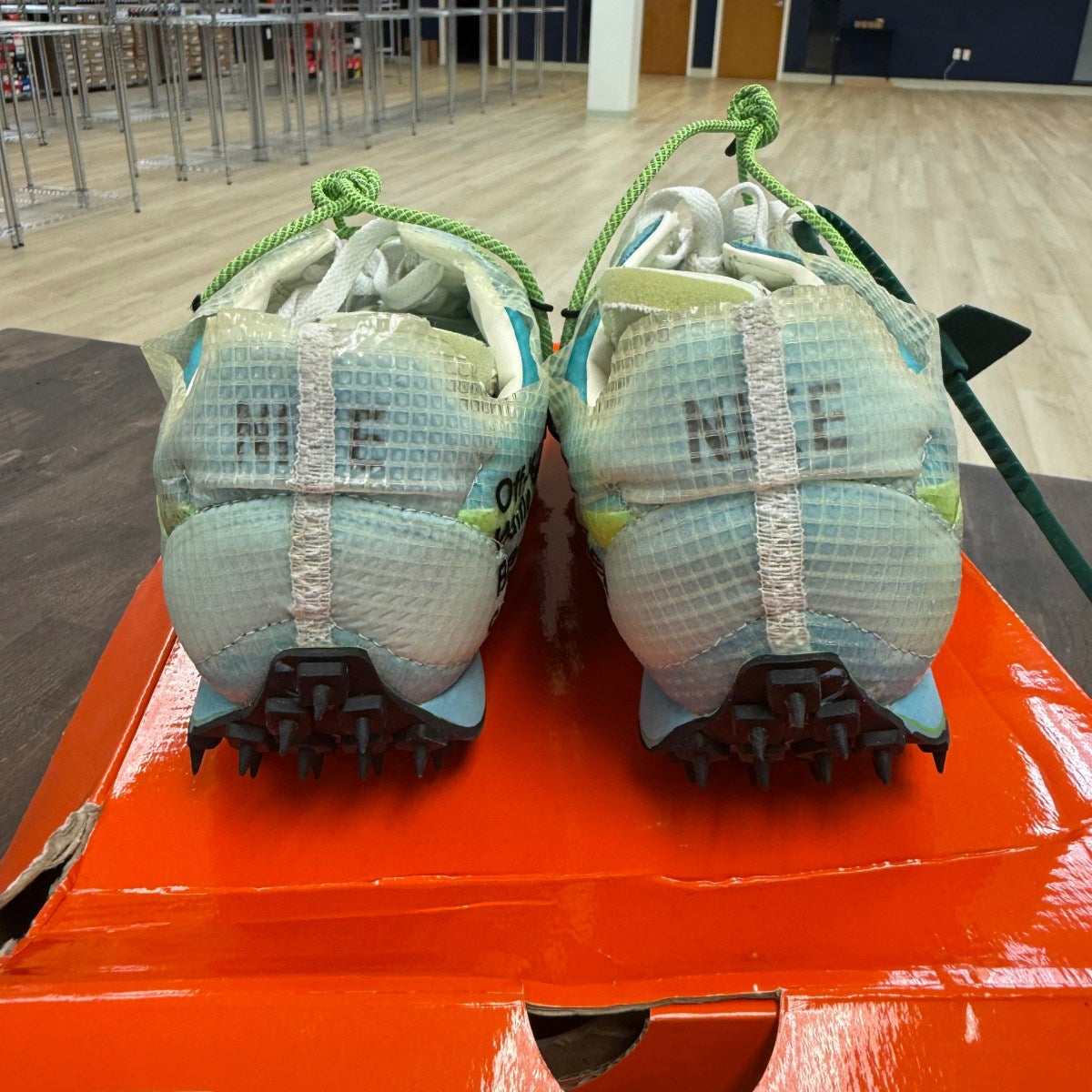 Nike Waffle Racer Off-White Vivid Sky (Women's) - Image 4
