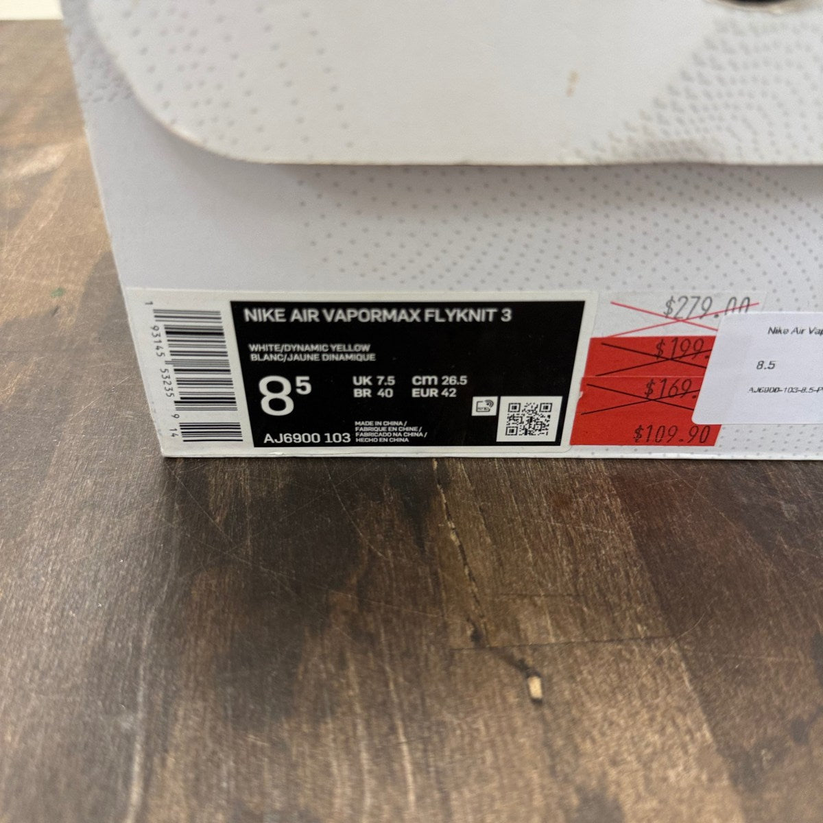 Nike Air VaporMax 3 White Dynamic Yellow - Image 6