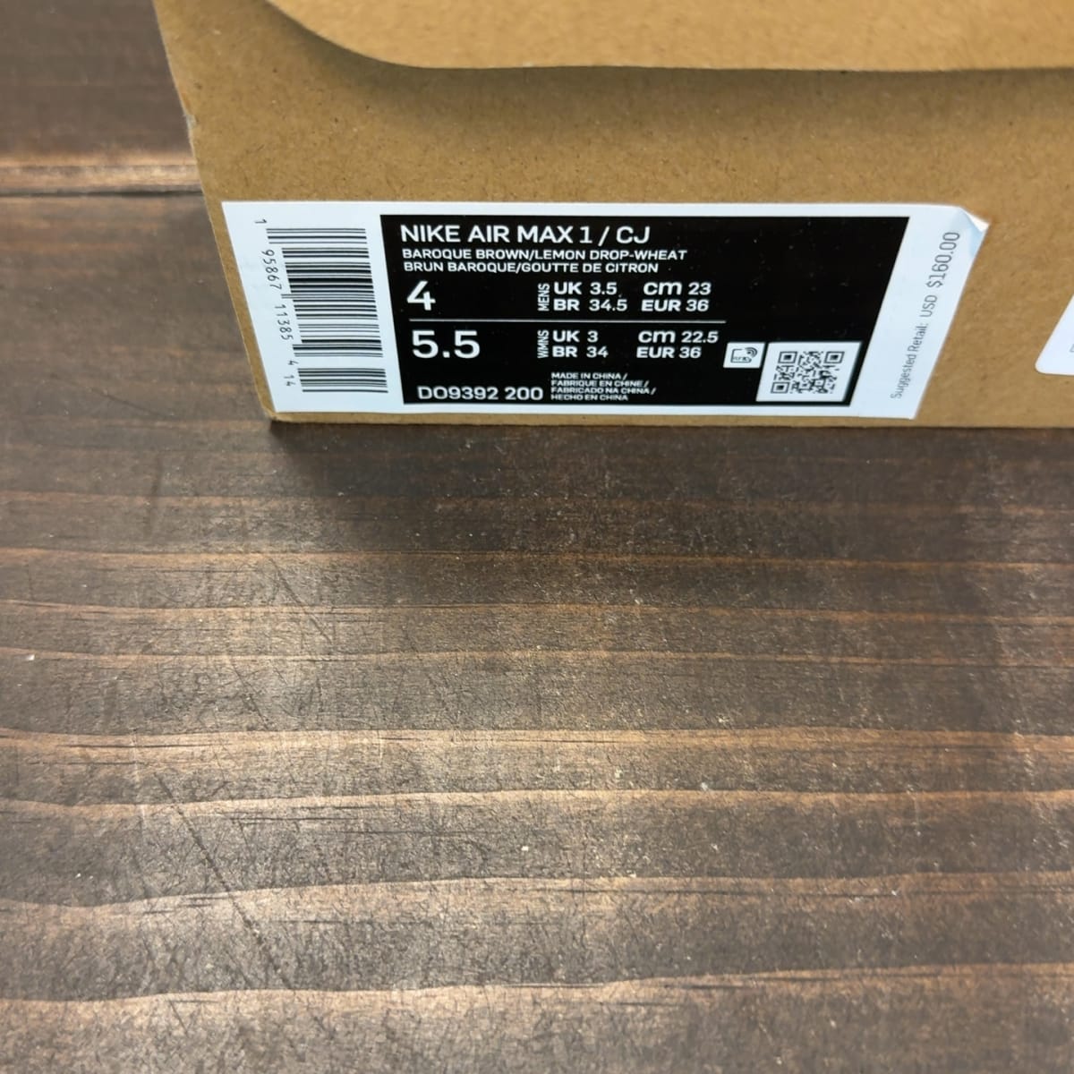 Nike Air Max 1 Travis Scott Cactus Jack Baroque Brown Size 4 (Pre-Owned) - aux