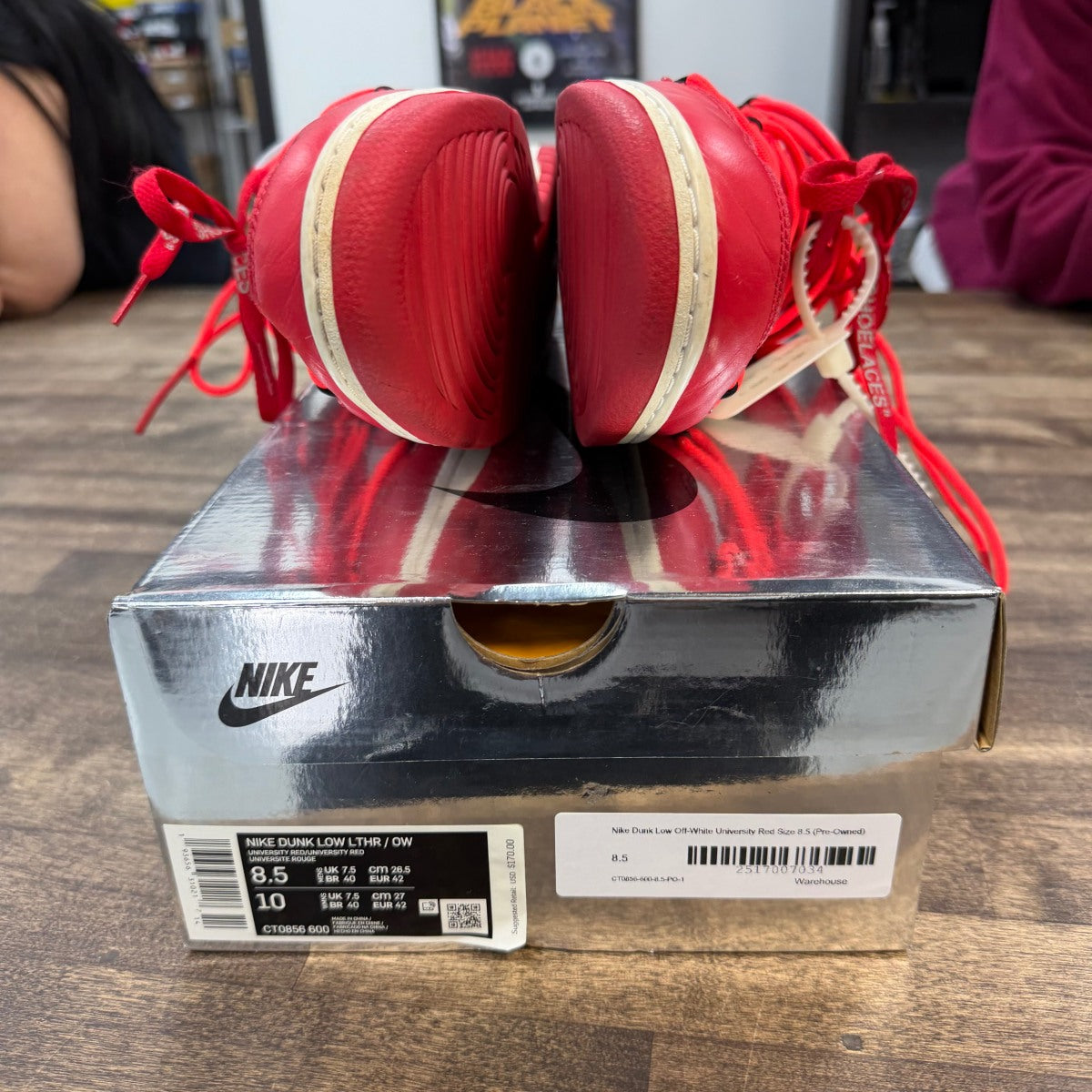 Nike Dunk Low Off-White University Red - Image 6