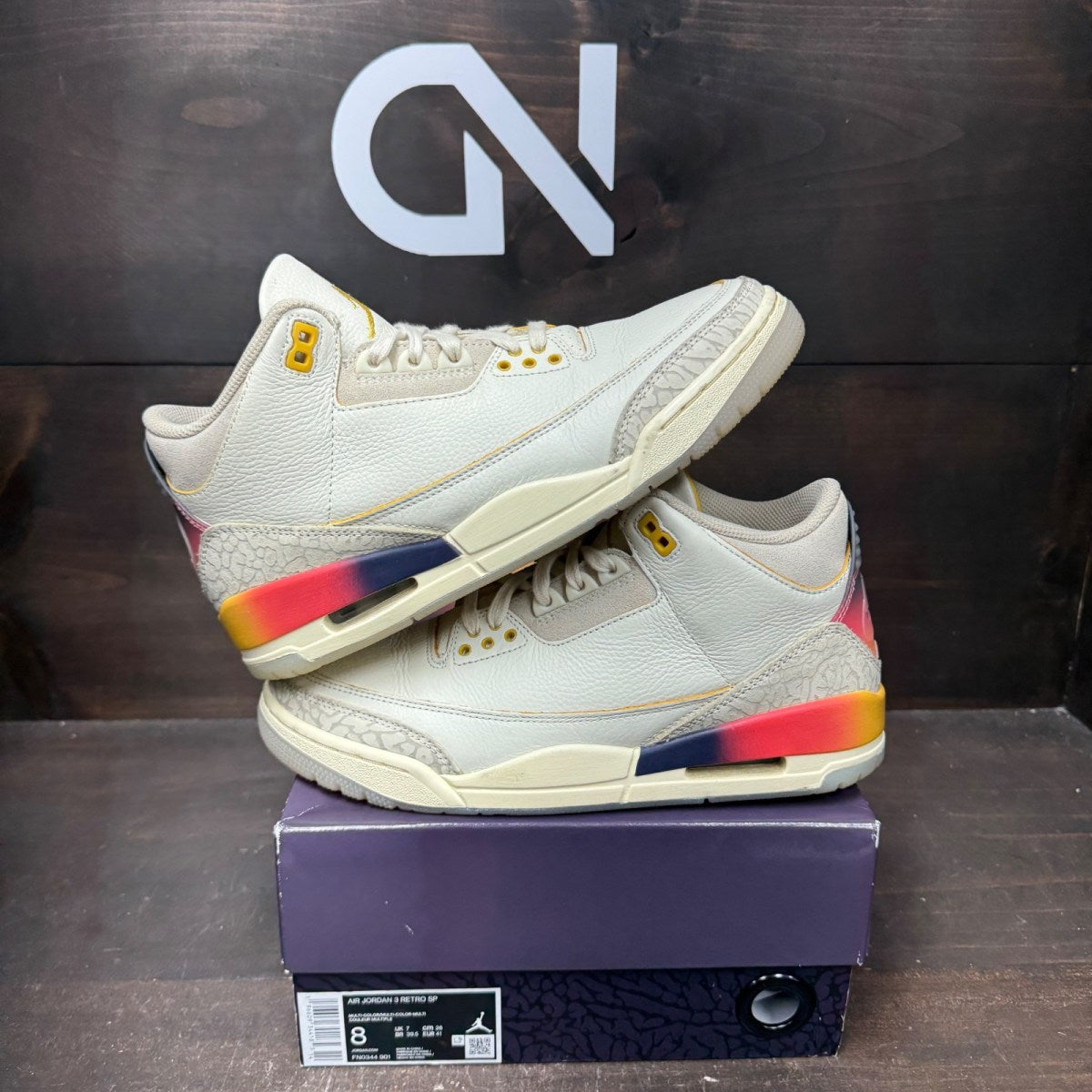 Jordan 3 Retro SP J Balvin Medellín Sunset Size 8 (Pre-Owned) - front
