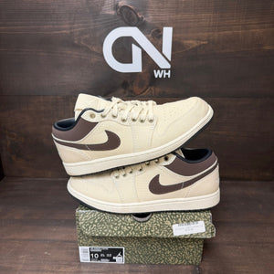 Jordan 1 Low Premium Pale Ivory Off Noir Baroque Brown Size 10 (Pre-Owned) - Image 1