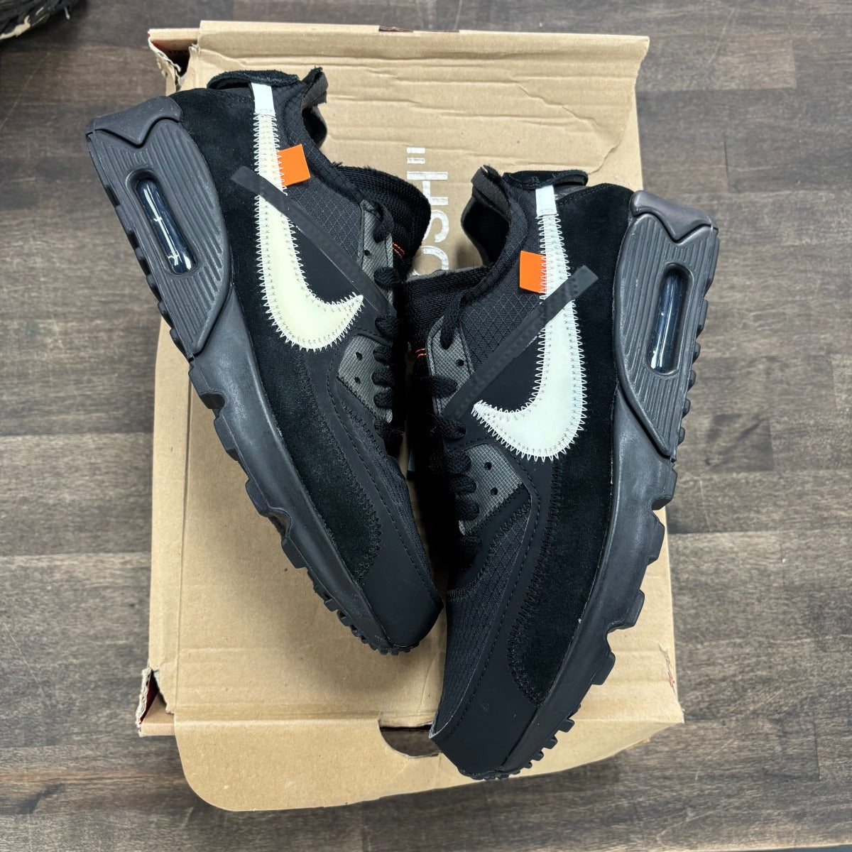 Nike Air Max 90 Off-White Black Size 6.5 (Pre-Owned) - Image 1