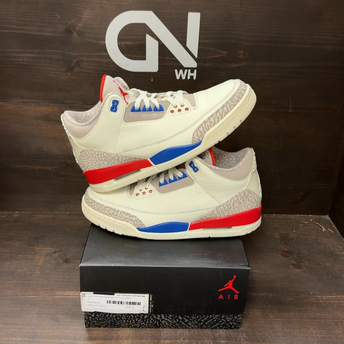 Jordan 3 Retro International Flight Size 12 (Pre-Owned) - front