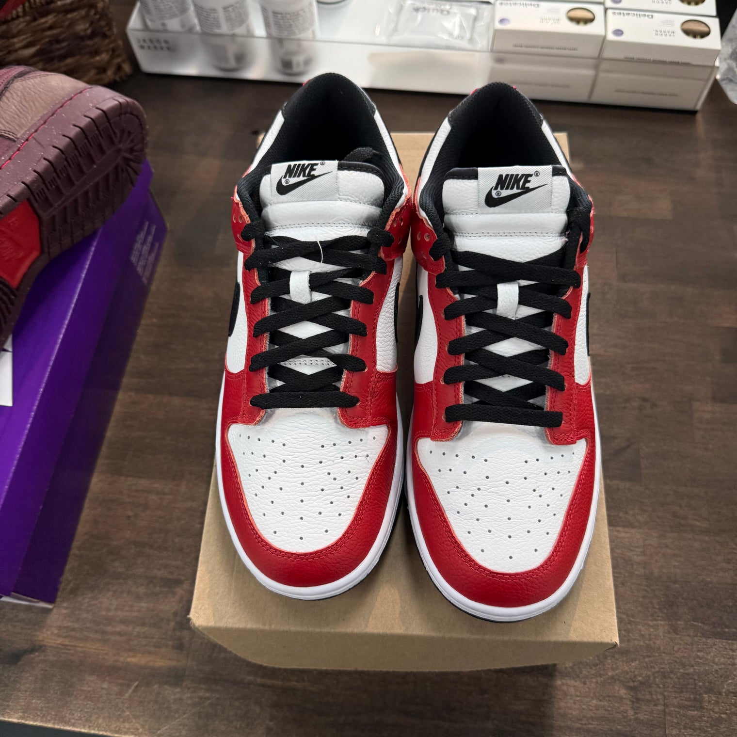 Nike By You Chicago Black Red Dunk Low (USED, No Box)