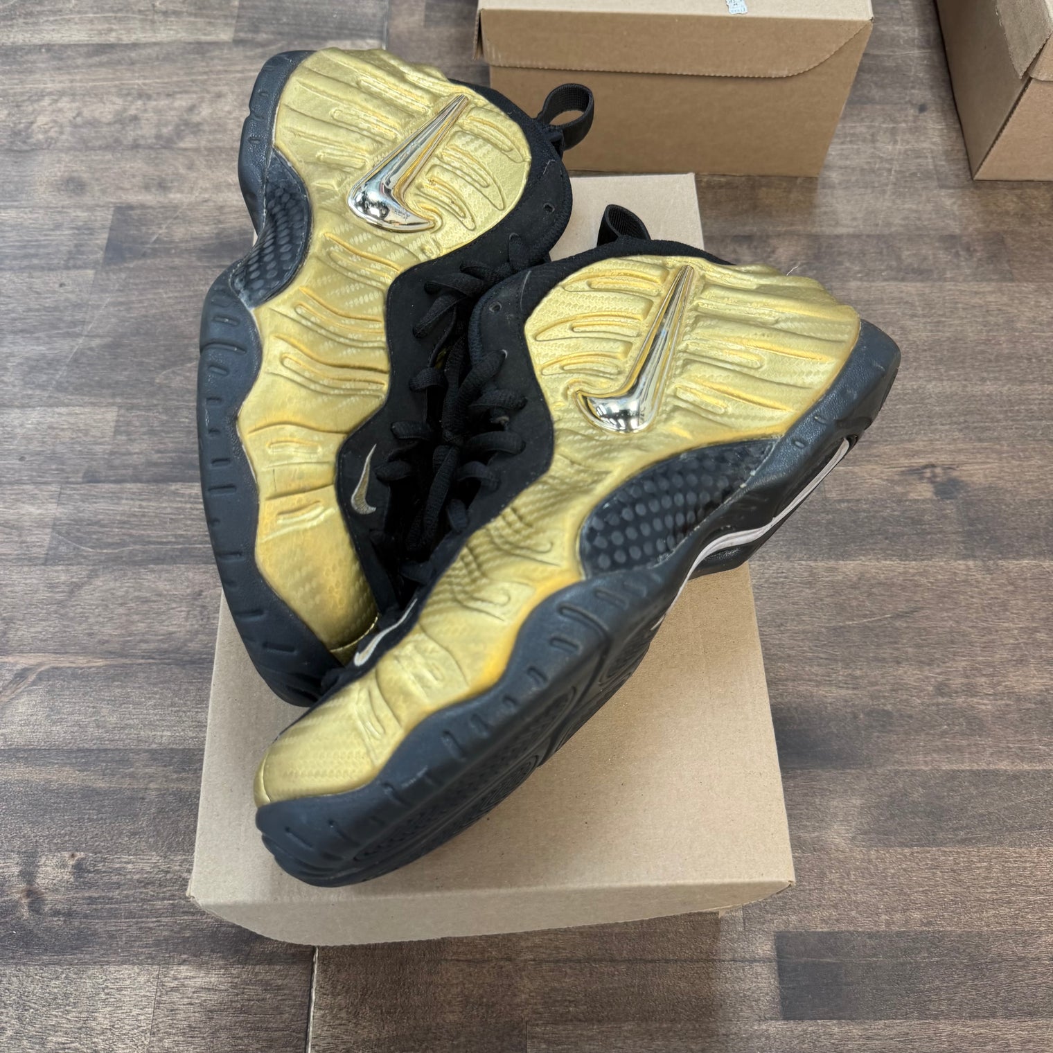 Metallic Gold Nike Air Foamposite Pro (USED, No Box)