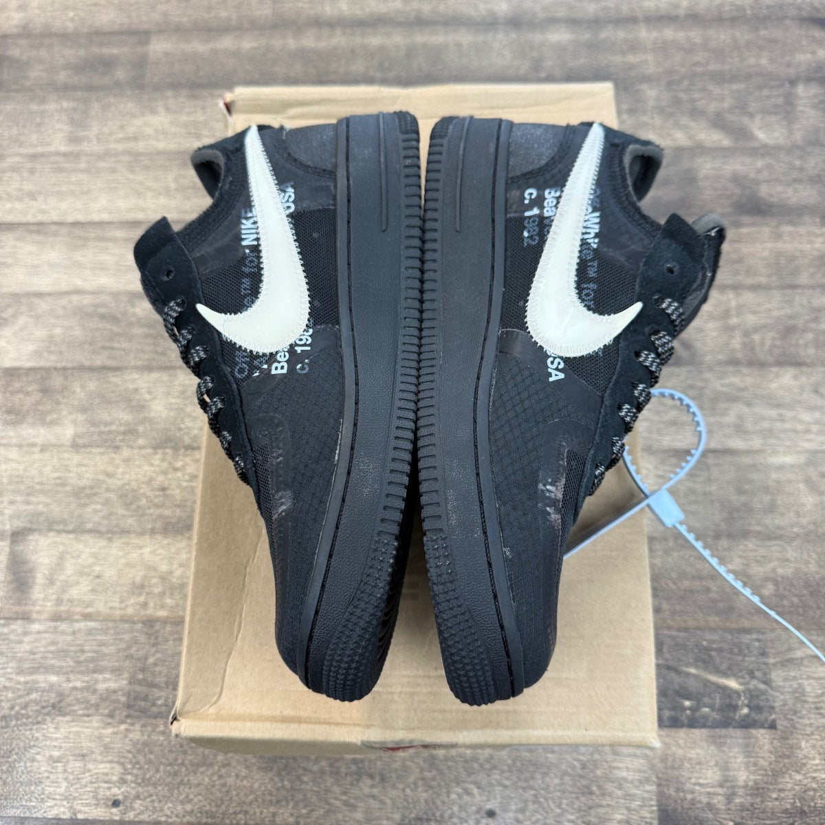 Nike Air Force 1 Low Off-White Black White Size 5.5 (Pre-Owned) - Image 2