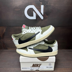 Jordan 1 Retro Low OG SP Travis Scott Medium Olive Size 9 (Pre-Owned) - front