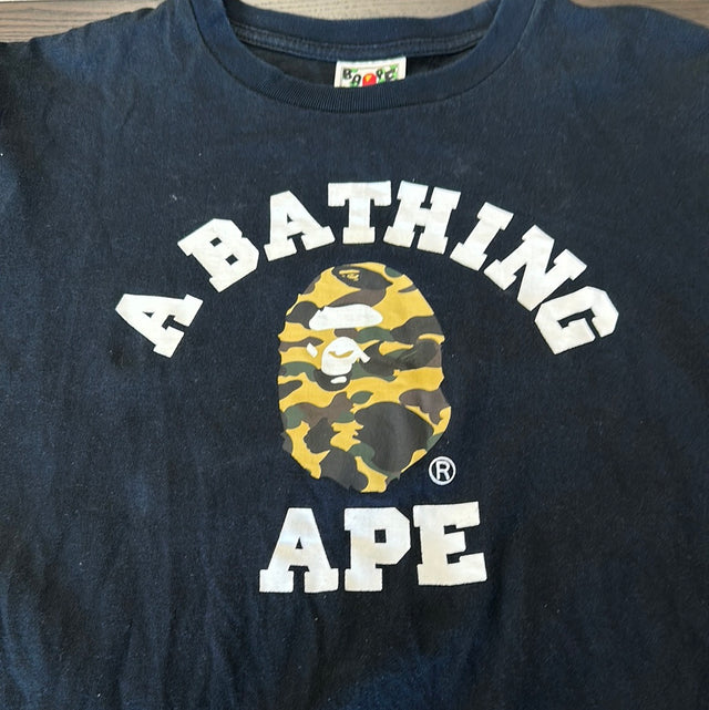 Bape College Tee Black/Beige (Used)