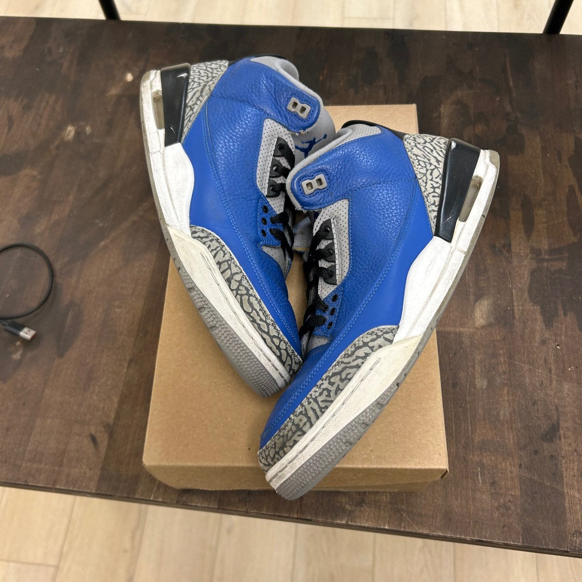 Jordan 3 Retro Varsity Royal Cement Size 12 (Pre-Owned) - Image 1
