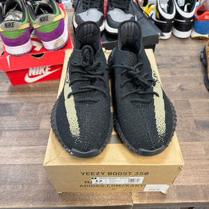 adidas Yeezy Boost 350 V2 Core Black Green (US 12) (USED) Size 12 (Pre-Owned) - Image 2