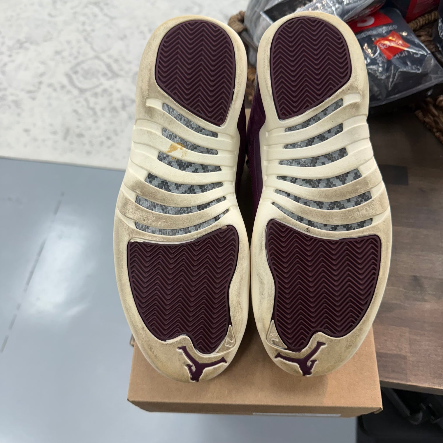 Burgundy Jordan 12 (Used, No Box)